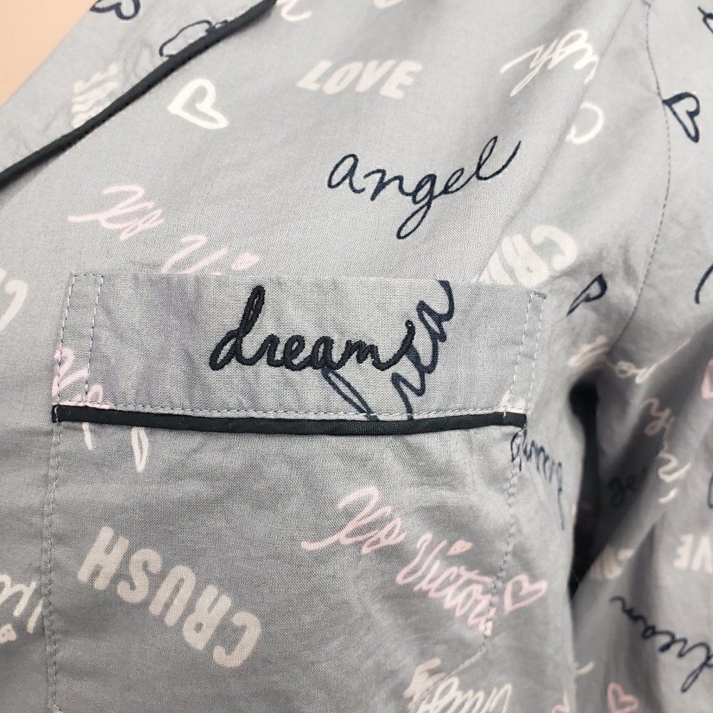 VS Love Angels Script Logo Pajama Jacket Medium - Picture 3 of 4